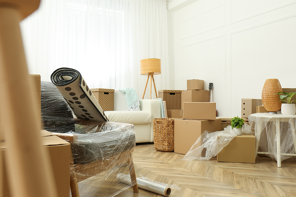 Packed Household Waiting for Local Moving Companies